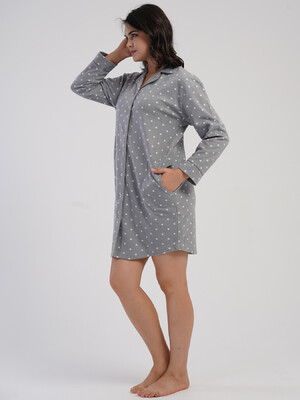 Купить Флісовий короткий халат на ґудзиках VIENETTA 1618451124 в Украина в Lingerie.ua - Одяг для дому та відпочинку, Фото 2