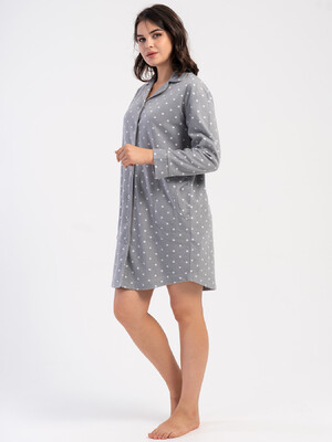 Купить Флісовий короткий халат на ґудзиках VIENETTA 1618451124 в Украина в Lingerie.ua - Одяг для дому та відпочинку, Фото 4