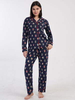 Классическая женская пижама с длинным рукавом VIENETTA 1617928946