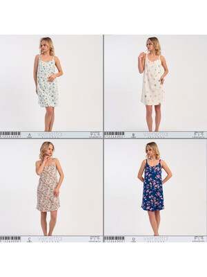 Хлопковая ночная сорочка на тонких бретельках VIENETTA 5122660001