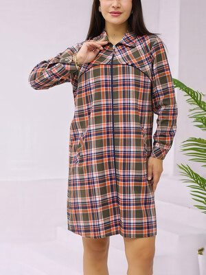 Купить Халат-рубашка JEN 05236 на молнии фланель в Украина в Lingerie.ua - Одяг для дому та відпочинку, Фото 3