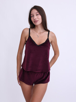 Купить Велюровый домашний костюм (майка + шорты) LINGERIE 170768 в Украина в Lingerie.ua - Одяг для дому та відпочинку, Фото 2