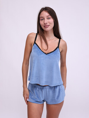 Купить Велюровый домашний костюм (майка + шорты) LINGERIE 170768 в Украина в Lingerie.ua - Одяг для дому та відпочинку, Фото 3