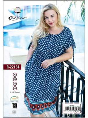 Купить Штапельное летнее платье COCOON R22134 в Украина в Lingerie.ua - Одяг для дому та відпочинку, Фото 2