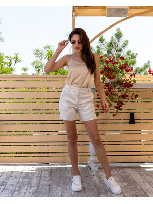 Купить Льняные шорты в полоску LINGERIE 170366  в Украина в Lingerie.ua - Одяг для дому та відпочинку, Фото 3