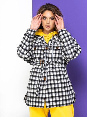 Купить Вовняна куртка в клітинку на ґудзиках LINGERIE 170470 в Украина в Lingerie.ua - Одяг для дому та відпочинку, Фото 4