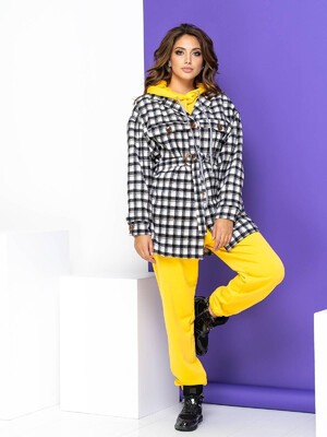 Купить Вовняна куртка в клітинку на ґудзиках LINGERIE 170470 в Украина в Lingerie.ua - Одяг для дому та відпочинку, Фото 6