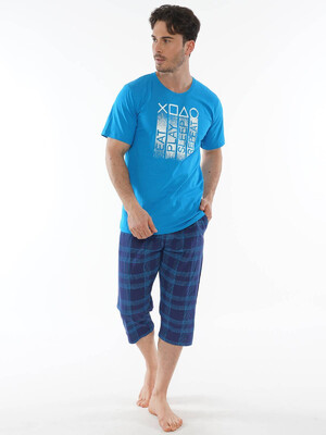 Купить Хлопковый комплект с капри в клетку GAZZAZ 0123081046 в Украина в Lingerie.ua - Одяг для дому та відпочинку, Фото 3