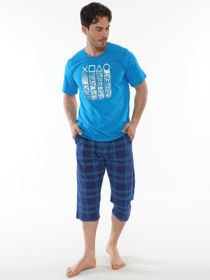 Купить Хлопковый комплект с капри в клетку GAZZAZ 0123081046 в Украина в Lingerie.ua - Одяг для дому та відпочинку, Фото 4