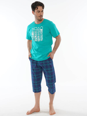 Купить Хлопковый комплект с капри в клетку GAZZAZ 0123081046 в Украина в Lingerie.ua - Одяг для дому та відпочинку, Фото 5