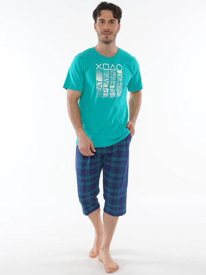 Купить Хлопковый комплект с капри в клетку GAZZAZ 0123081046 в Украина в Lingerie.ua - Одяг для дому та відпочинку, Фото 6