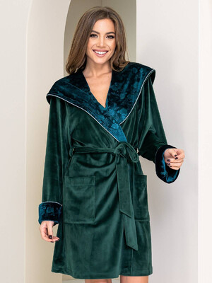 Купить Велюровый женский халат LINGERIE 170605 Kombi Rose  в Украина в Lingerie.ua - Одяг для дому та відпочинку, Фото 11