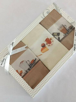 Купить НАБОР ВАФЕЛЬНЫХ КУХОННЫХ ПОЛОТЕНЕЦ MAISON D`OR Tea time в Украина в Lingerie.ua - Одяг для дому та відпочинку, Фото 1