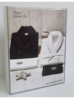 Купить Мужской подарочный набор 3в1 Халат и вафельные полотенца MAISON D'OR Marine в Украина в Lingerie.ua - Одяг для дому та відпочинку, Фото 2