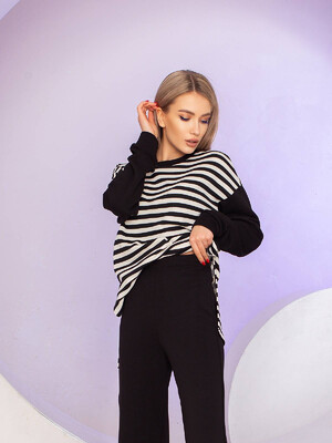 Купить Костюм трійка зі світшотом у смужку та бафом LINGERIE 170643 в Украина в Lingerie.ua - Одяг для дому та відпочинку, Фото 8