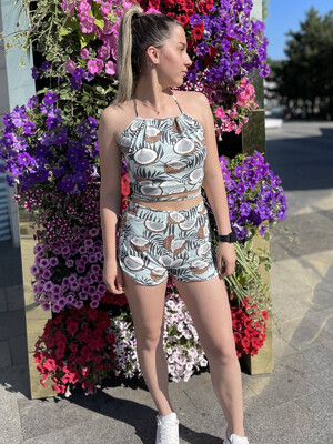 Хлопковый комплект из топа и шорт LINGERIE 170587