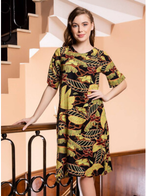 Купить Платье из штапелю с коротким рукавом COCOON J2-2369 в Украина в Lingerie.ua - Одяг для дому та відпочинку, Фото 3