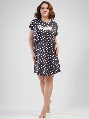 Купить Хлопковая туника с коротким рукавом VIENETTA 1100731081 в Украина в Lingerie.ua - Одяг для дому та відпочинку, Фото 4