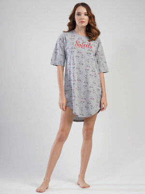 Купить Хлопковая ночная сорочка с коротким рукавом VIENETTA 1102145486 в Украина в Lingerie.ua - Одяг для дому та відпочинку, Фото 1