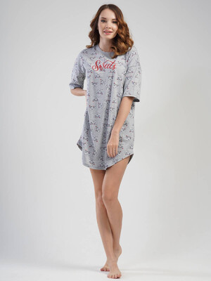 Купить Хлопковая ночная сорочка с коротким рукавом VIENETTA 1102145486 в Украина в Lingerie.ua - Одяг для дому та відпочинку, Фото 6