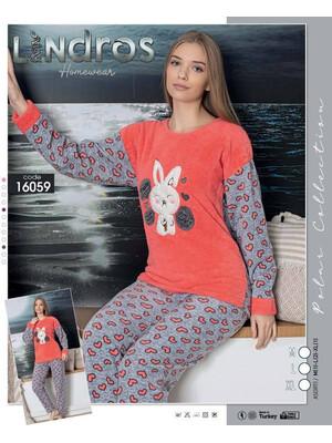 Купить Теплая женская пижама с принтом в сердечко LINDROS 16059 в Украина