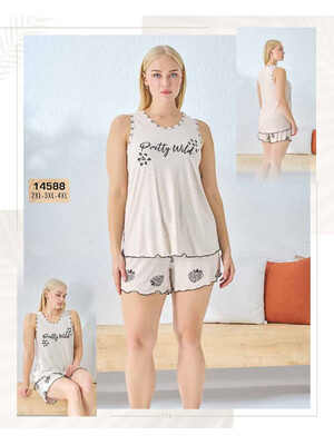 Комплект женский большого размера из майки и шорт SEVIM 14588