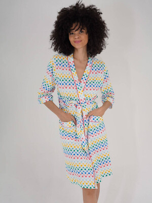 Купить Хлопковый халат на запах VIENETTA 2112560599 в Украина в Lingerie.ua - Одяг для дому та відпочинку, Фото 3