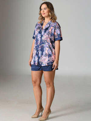 Купить Шелковая пижама с шортами VIENETTA 1610695128  в Украина в Lingerie.ua - Одяг для дому та відпочинку, Фото 4