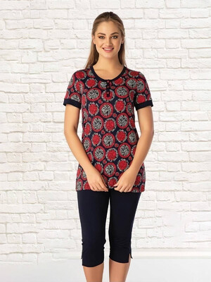 Купить Костюм літній із чорними капрі COCOON P-70043 в Украина