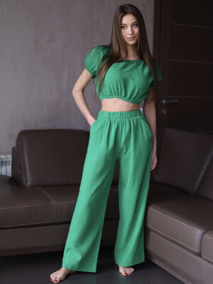 Купить Муслиновый комплект летний с брюками V SoftShow 004 в Украина в Lingerie.ua - Одяг для дому та відпочинку, Фото 4