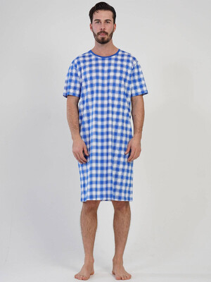 Хлопковая туника в клетку VIENETTA MAN 1090152387