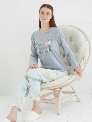 Хлопковый домашний комплект с длинным рукавом SWEET HEART 8160