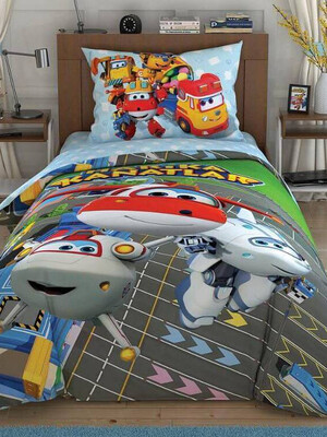 Купить Односпальный комплект постельного белья TAC Disney Harika Kanatlar Runway с простыней на резинке в Украина в Lingerie.ua - Одяг для дому та відпочинку, Фото 1