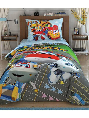 Купить Односпальный комплект постельного белья TAC Disney Harika Kanatlar Runway с простыней на резинке в Украина в Lingerie.ua - Одяг для дому та відпочинку, Фото 2