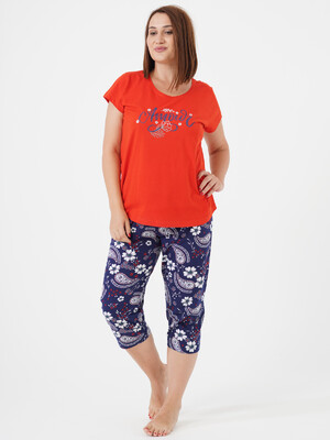 Купить Хлопковый комплект большого размера с капри VIENETTA 1070635100 в Украина в Lingerie.ua - Одяг для дому та відпочинку, Фото 1