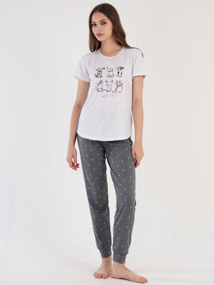 Купить Хлопковая пижама с коротким рукавом VIENETTA 3051531858 в Украина в Lingerie.ua - Одяг для дому та відпочинку, Видео