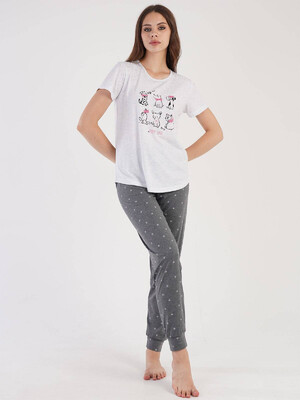 Купить Хлопковая пижама с коротким рукавом VIENETTA 3051531858 в Украина в Lingerie.ua - Одяг для дому та відпочинку, Фото 2