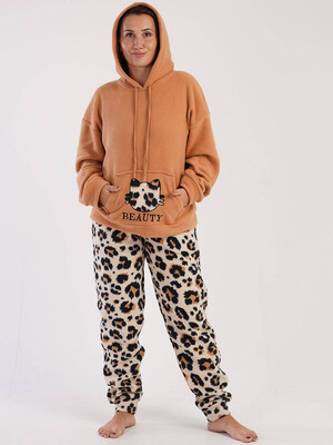 Купить Флисовый домашний костюм с капюшоном VIENETTA 3052000280 в Украина в Lingerie.ua - Одяг для дому та відпочинку, Видео