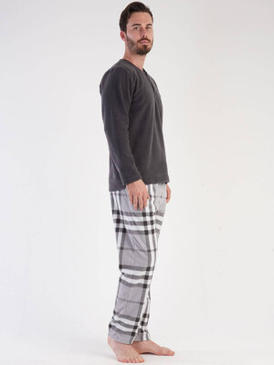 Купить Флисовая пижама с брюками в клетку VIENETTA MAN 3030370188 в Украина в Lingerie.ua - Одяг для дому та відпочинку, Фото 4