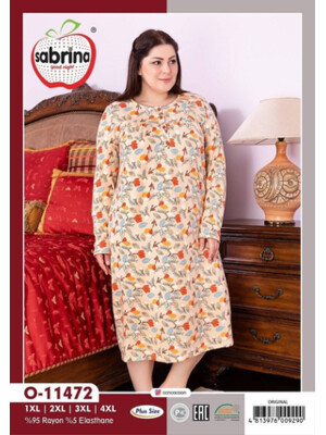 Купить Ночная сорочка из вискозы с длинным рукавом SABRINA О-11472 в Украина в Lingerie.ua - Одяг для дому та відпочинку, Фото 2