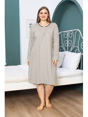 Купить Байковая ночная сорочка с длинным рукавом SABRINA O-11470 в Украина в Lingerie.ua - Одяг для дому та відпочинку, Фото 1