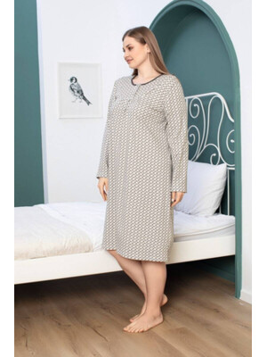 Купить Байковая ночная сорочка с длинным рукавом SABRINA O-11470 в Украина в Lingerie.ua - Одяг для дому та відпочинку, Фото 3