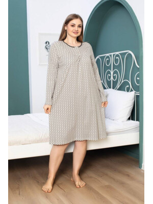 Купить Байковая ночная сорочка с длинным рукавом SABRINA O-11470 в Украина в Lingerie.ua - Одяг для дому та відпочинку, Фото 4