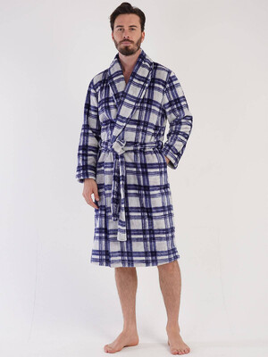 Купить Халат из велсофта в клетку VIENETTA MAN 3030752656  в Украина в Lingerie.ua - Одяг для дому та відпочинку, Фото 10
