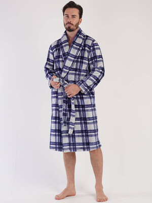 Купить Халат из велсофта в клетку VIENETTA MAN 3030752656  в Украина в Lingerie.ua - Одяг для дому та відпочинку, Фото 8