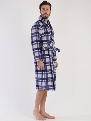 Купить Халат из велсофта в клетку VIENETTA MAN 3030752656  в Украина в Lingerie.ua - Одяг для дому та відпочинку, Фото 7