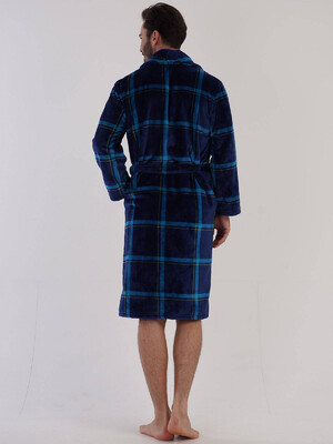 Купить Халат из велсофта в клетку VIENETTA MAN 3030752656  в Украина в Lingerie.ua - Одяг для дому та відпочинку, Фото 5