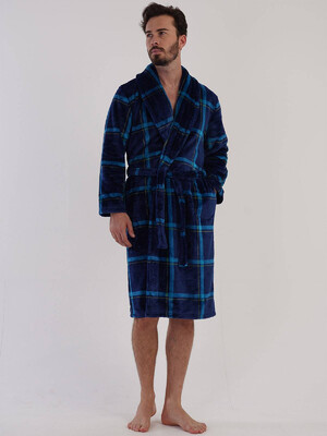 Купить Халат из велсофта в клетку VIENETTA MAN 3030752656  в Украина в Lingerie.ua - Одяг для дому та відпочинку, Фото 4
