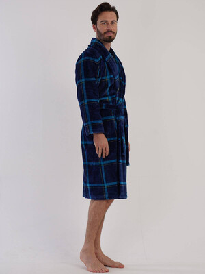 Купить Халат из велсофта в клетку VIENETTA MAN 3030752656  в Украина в Lingerie.ua - Одяг для дому та відпочинку, Фото 3