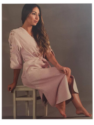 Бамбуковый халат длинный с кружевом MAISON D'OR Heaven Bamboo